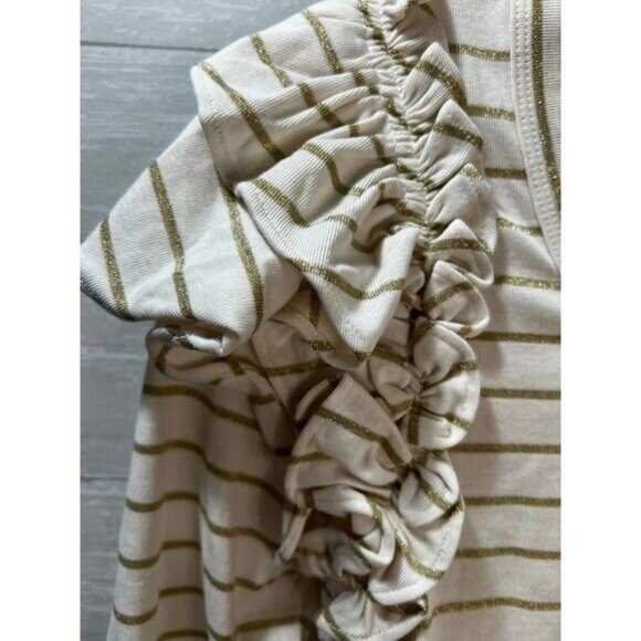 Metallic Striped Ruffle-Trim Knit Top LAUREN Ralph‎ Lauren XSP - Picture 10 of 11